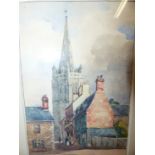 JULIUS DELBOS. (1899-1970) ARR. FOUR ENGLISH WATERCOLOUR LANDSCAPE VIEWS, ALL SIGNED AND