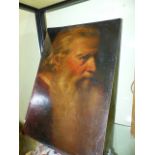 A 19TH.C.PORTRAIT OF A BEARDED GENTLEMAN AFTER THE OLD MASTERS, OIL ON BOARD, UNFRAMED. 47 X 33CMS.