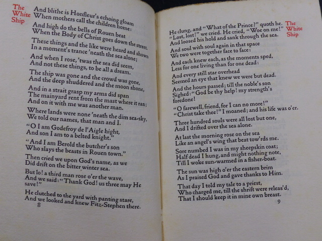 BOOK. DANTE GABRIEL ROSSETTI. BALLARDS AND NARRATIVE POEMS, KELMCOTT PRESS- WILLIAM MORRIS, 1893. IN - Image 5 of 15