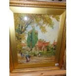H.E.TIDMARSH. 19TH/20TH.C. AN EARLY 20TH.C.VILLAGE STREET SCENE, SIGNED AND DATED 1909, WATERCOLOUR.