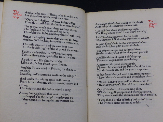 BOOK. DANTE GABRIEL ROSSETTI. BALLARDS AND NARRATIVE POEMS, KELMCOTT PRESS- WILLIAM MORRIS, 1893. IN - Image 3 of 15