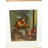19TH/20TH.C.ENGLISH SCHOOL. THE PIPE SMOKER INITIALLED R.F.B.DATED 1894. 35 X 28CMS TOGETHER WITH