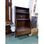 A MAHOGANY REGENCY AND LATER WATERFALL HANGING BOOKSHELF WITH SINGLE DRAWER TO BASE. W.62 X D.30 X