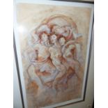 JOY KIRTON-SMITH. CONTEMPORARY SCHOOL. ARR. THE THREE MUSES, A PENCIL SIGNED LIMITED EDITION