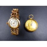 A VICTORIAN 18CT GOLD LADIES FOB WATCH ENGRAVED ON MOVEMENT WALFORD & SON, BANBURY & OXFORD, 10412