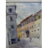 JULIUS DELBOS. (1899-1970) ARR. FOUR ITALIAN CITY VIEWS, WATERCOLOURS,ALL SIGNED AND ALL WITH