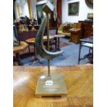 AN INTERESTING 20TH.C.BRONZE SCULPTURE OF ABSTRACT FORMS ON A SQUARE BASE WITH PRESENTATION