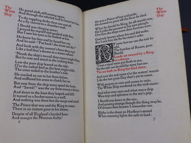 BOOK. DANTE GABRIEL ROSSETTI. BALLARDS AND NARRATIVE POEMS, KELMCOTT PRESS- WILLIAM MORRIS, 1893. IN - Image 4 of 15