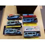 DINKY TOYS. 2X 982 PULMORE TRANSPORTERS, 990 GIFT SET, 2X CORGI LORRIES,ETC.