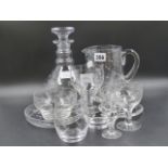 A STUART CRYSTAL STARTIME PART DRINKING SET TOGETHER WITH TEN BOWLS EN SUITE. (63)