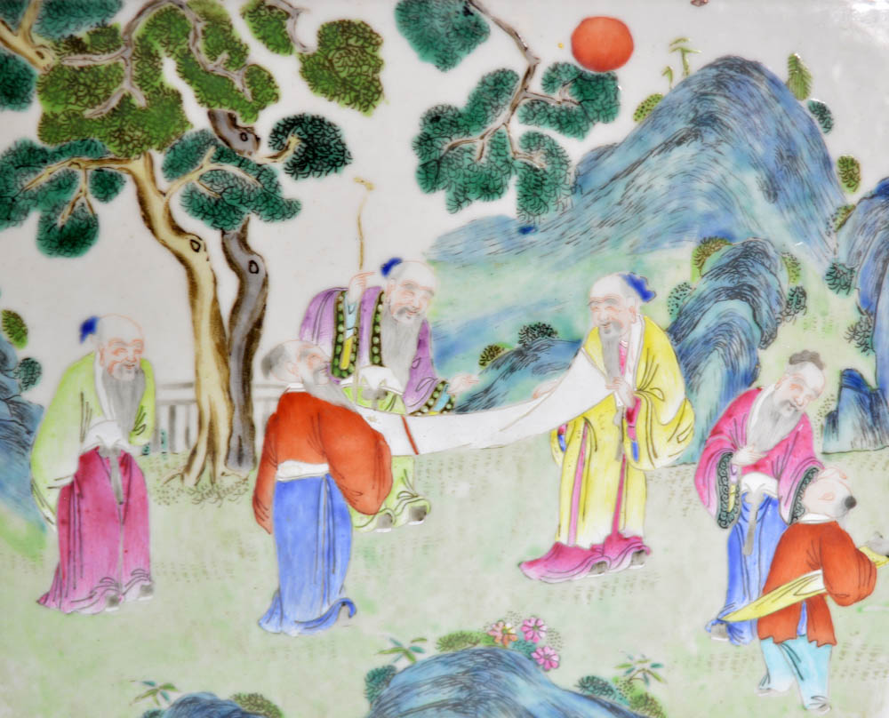 The jardini?¿re depicts scholars and rural scenes in rich enamel. Qianlong period. 7?Ç¥ x 6?Ç¥ x 9? - Image 7 of 7