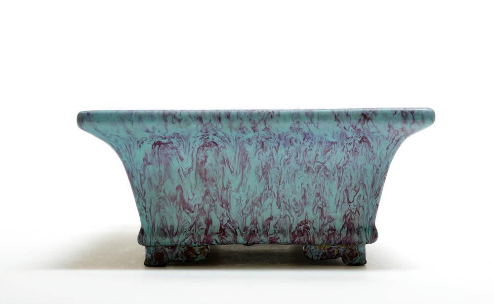 The planter covered overall and on the base with an opaque glaze of mottled turquoise and blue - Image 3 of 6