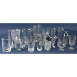 Group of (20) glass vases, ranging in size from 4" to 10". Provenance: Studio Props of Martha