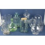 Group of (11) Glass Jars, Dispensers, Vases, etc.