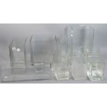 Group of (12) square glass vases. Provenance: Studio Props of Martha Stewart.