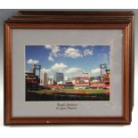 Collection of framed National League stadium photos, ten ( 10) in total, largest 14 3/8" x 17 5/8".