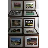 Collection of framed American League stadium photos, ten ( 10) in total, largest 15 1/4" x 17 1/2".