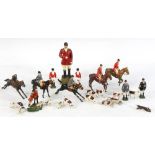 Circa 1920 Britain's painted lead hunt set including fox and extra pieces. Provenance: Manchester,