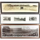 Three panoramic baseball photos, one original, two prints, largest measures 17 1/2" x 48 1/2".