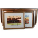 Collection of framed National League stadium photos, ten ( 10) in total, largest 14 1/4" x 17 1/2".