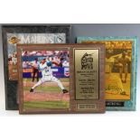 Three signed photos, Jack Armstrong, Brian Harvey and The Florida Marlins, largest measures 12 1/