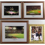 Four World Series framed photos to include 2003 Game 3, 1997 Game 6, etc., largest measures 14 1/