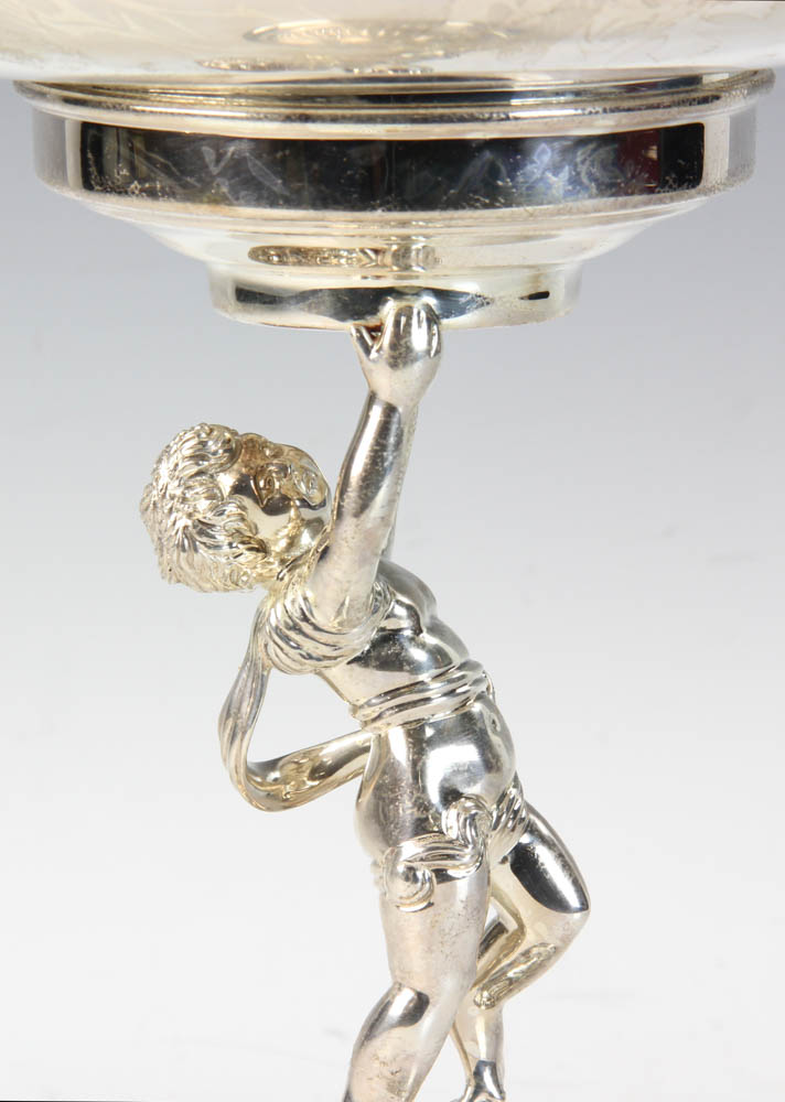 Sterling silver Cupid themed compote marked C.J. Vander, 11 1/2" H x 10" W. Provenance: Lake Park, - Image 5 of 9