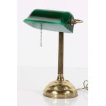 Brass library lamp, 16 1/2" h x 10 1/4" w.