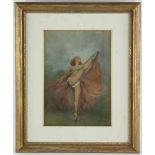 D. Sinjolio, pastel/watercolor of ballet dancer, signed L/R, 15" x 11", framed 24" x 20".