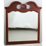 Chippendale-style mahogany mirror having carved crest, 51" x 43". Provenance: Beverly, Massachusetts