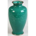 Early 20th century Japanese enamel on silver vase, silver base. Ando Jubei mark on base. 7 1/2" H.