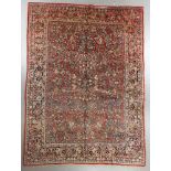 Semi-antique Persian Sarouk rug, 8' 10" x 12' 1". Provenance: Wakefield, Massachusetts estate.