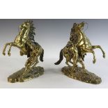 Pair of gilt bronze Marley horses, 15 1/4" H. Provenance: Beverly, Massachusetts estate.