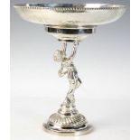 Sterling silver Cupid themed compote marked C.J. Vander, 11 1/2" H x 10" W. Provenance: Lake Park,