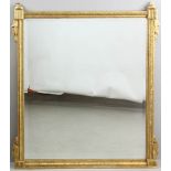 French Louis XVI-style giltwood mirror, 46" x 40". Provenance: Beverly, Massachusetts estate.