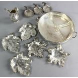 Collection of sterling silver hollowware, to include: Tiffany and Co. Makers engraved condiment tray
