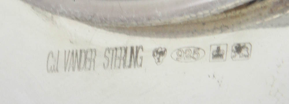 Sterling silver Cupid themed compote marked C.J. Vander, 11 1/2" H x 10" W. Provenance: Lake Park, - Image 8 of 9