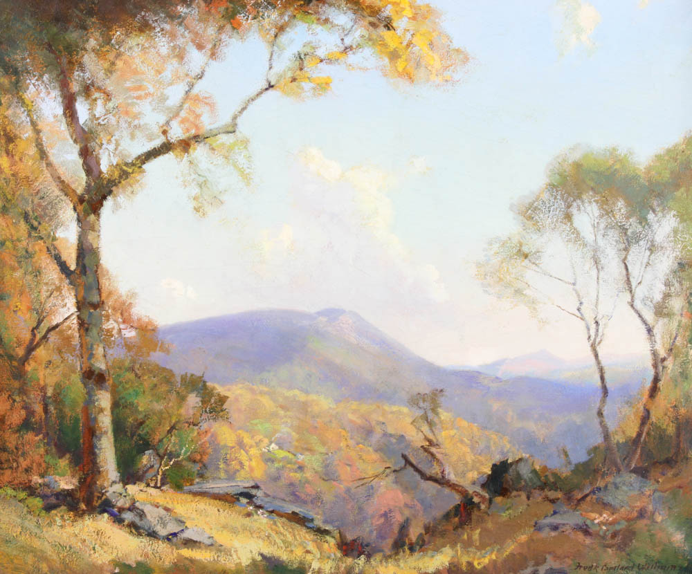 Frederick Ballard Williams (1871-1956), Blue Ridge Mountain landscape, oil on canvas, signed, 25" - Image 2 of 8