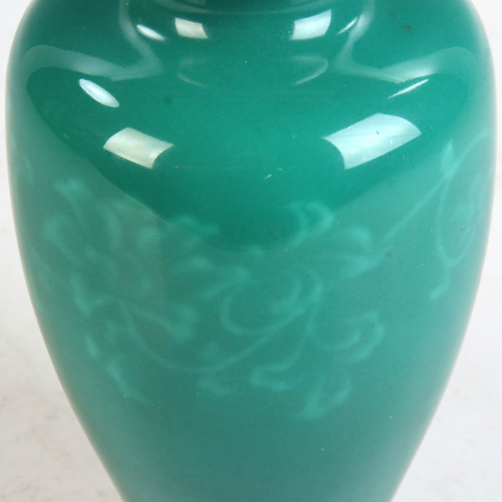 Early 20th century Japanese enamel on silver vase, silver base. Ando Jubei mark on base. 7 1/2" H. - Image 5 of 8