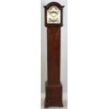 English mahogany grandmother clock marked 'Shreve, Crump and Low' with eight-day Elliott clock, West