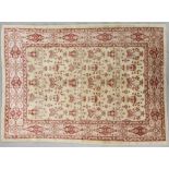 Fine Indo Oushak carpet, 5' 11" x 8'.