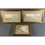 Wedworth Wadsworth (American, 1846-1927), group of three watercolors, largest frame 14 1/2" x 22 1/