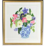 Floral still life watercolor, framed 27" x 24". Provenance: West Palm Beach, Florida estate.