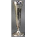 Sterling trumpet vase, monogrammed and dated 1946, weighted base, 13 3/4" H. Provenance: Acton,