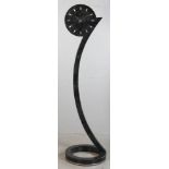 Vintage Deco standing clock with marble finish, 64 1/2" x 17 1/2" . Provenance: Malibu, California