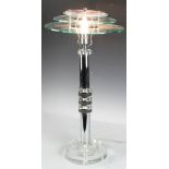 20th century Art Deco chrome table lamp, 29" H. Provenance: Wakefield, Massachusetts estate.