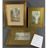 Wedworth Wadsworth (American, 1846-1927), group of twowatercolors, largest frame 14 1/2" x 17 1/