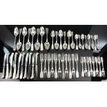 Collection of Early English sterling silver flatware, to include: hallmarked for Solomon Hougham,