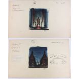Robert Riggs (1896-1970), two watercolor illustrations on paper of 'Richard III', including: Act IV,
