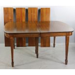 Late 19th/early 20th Federal Hepplewhite-style dining table, 30 " H x 44" W x 60" L, together with